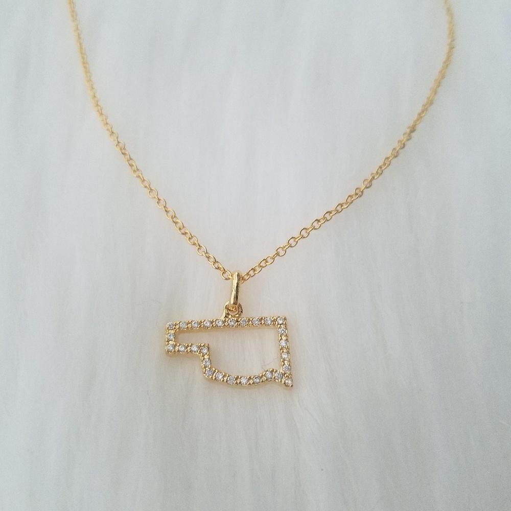 Gold Oklahoma cubic zirconia necklace